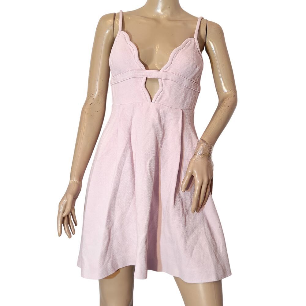 Giambattista Valli Pink Scalloped Fit & Flare Dress 38